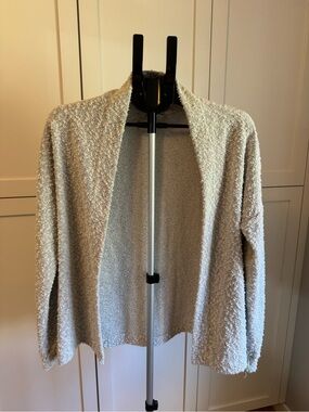 Cozy Open-Front Bouclé Cardigan Sweater - Cream